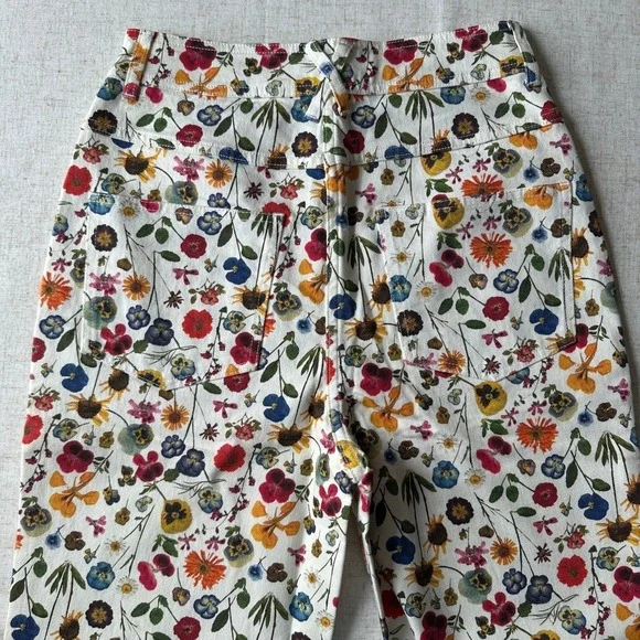Rachel Antonoff Mike Pant Pressed Flowers Wide Leg High Rise Pants Size 4 - Picture 6 of 14